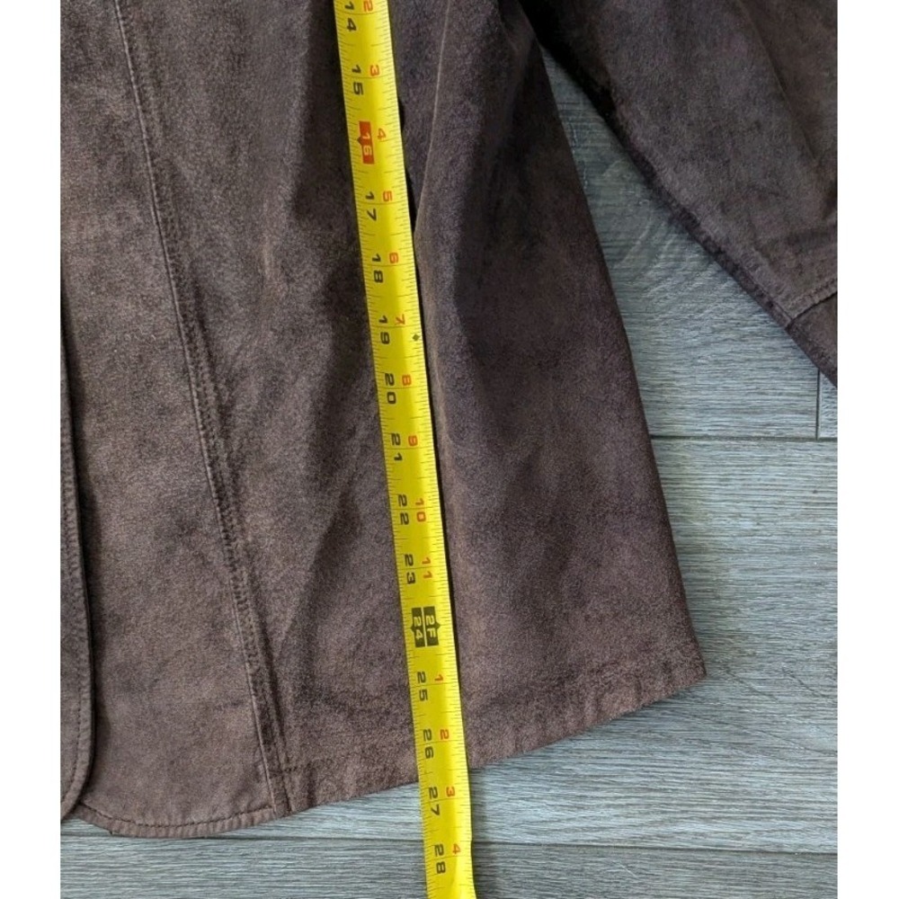 David Dart Women's‎ 1X Suede Shacket Brown Equestrian Cowgirl Farm Button Front - Picture 5 of 6